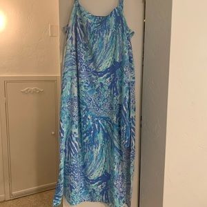 Blue and Teal Lilly Pulitzer Skirted Romper, Maxi